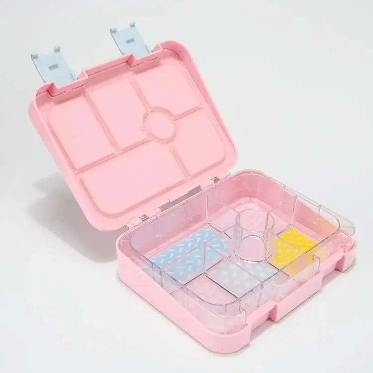 Aohea 6 Leakproof Compartments, BPA-Free Bento Box, Microwave and Dishwasher Safe