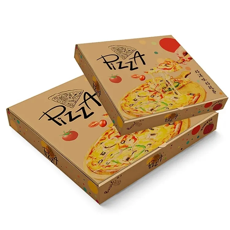 Wholesale Corrugated Cheap Pizza Container Reusable White Pizza Cartoon Boxes Custom 30X30 25 32 33 35 40 Cm Art Paper Accept