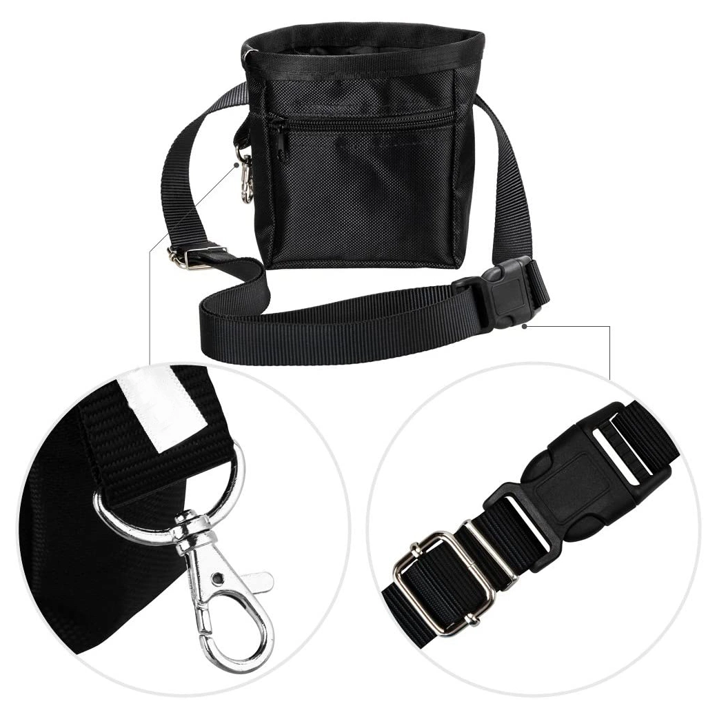 2020 Hot Selling in Amazon Sport Style Dog Treat Training Pouch Bag with Adjustable Strap and One Set of Training Clicker