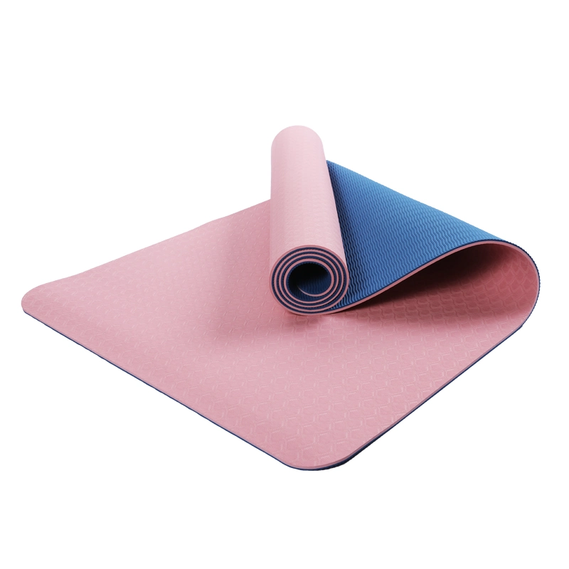 Gym Eco-Friendly Double Color Layer Exercise Non-Slip TPE Foam Yoga Mat