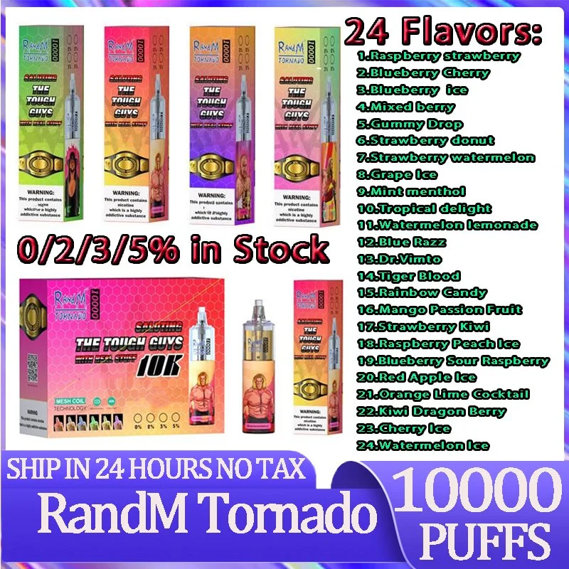 Factory Wholesale/Supplier Randm Tornado 10K Disposable/Chargeable Vape 10000 Puffs Nicotine 0% 2% 3% 5%