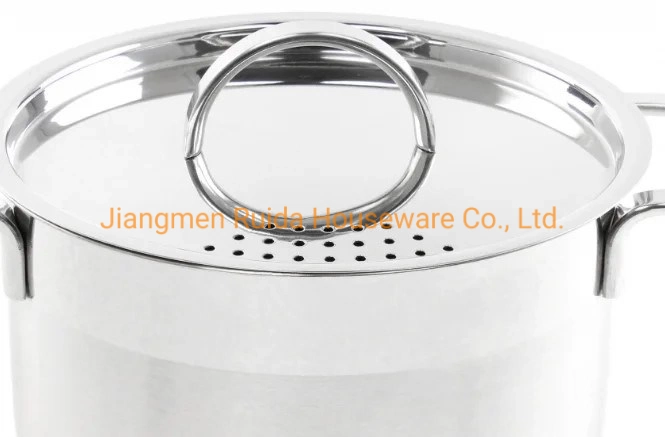 Special Stainless Steel Kitchenware in Perforation for Easy Drainage on The Lid