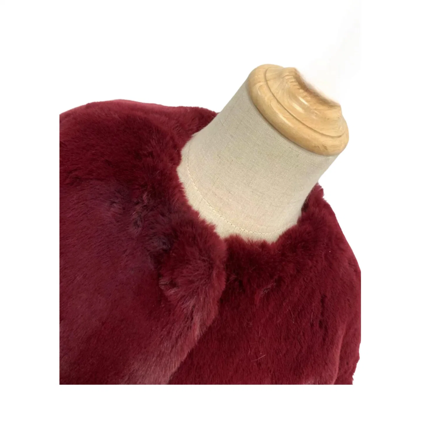 Winter Children Apparel Round Collar Faux Fur Long Coat with Contrast Belt