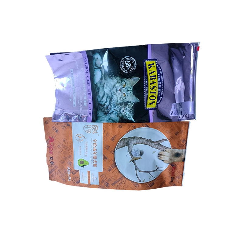 Accept Free Sample Order High quality/High cost performance  Material Flat Bottom Pet Cat Food Packaging Pouch Bags