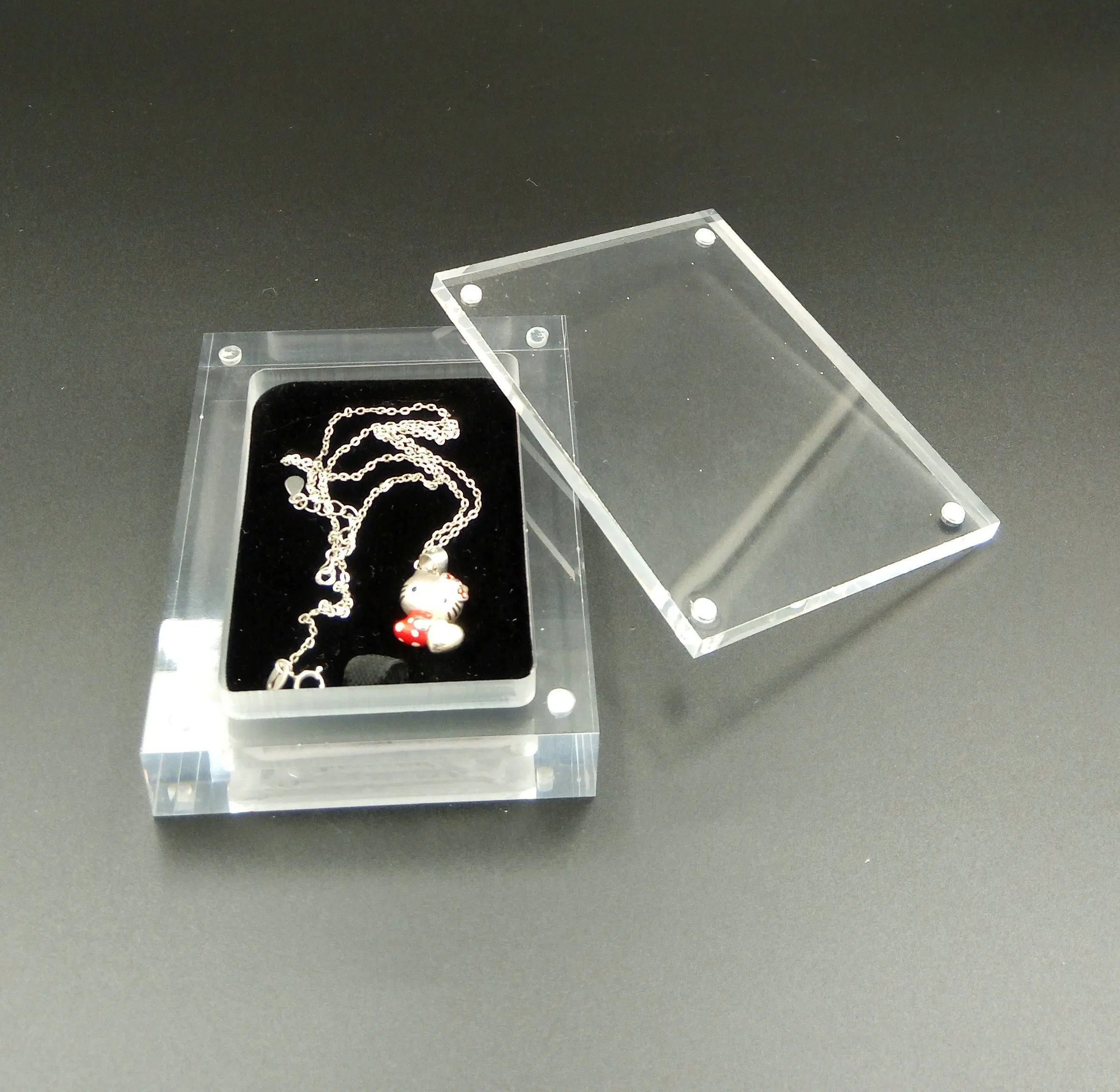 Plexiglas Diamant Magnet Deckel CNC geschnitten Frost Farbe Laser graviert Logo Kosmetische Hautpflege Schmuck Rack Verpackung Halskette Ohrring Ring Schmuckkästchen Anzeigen