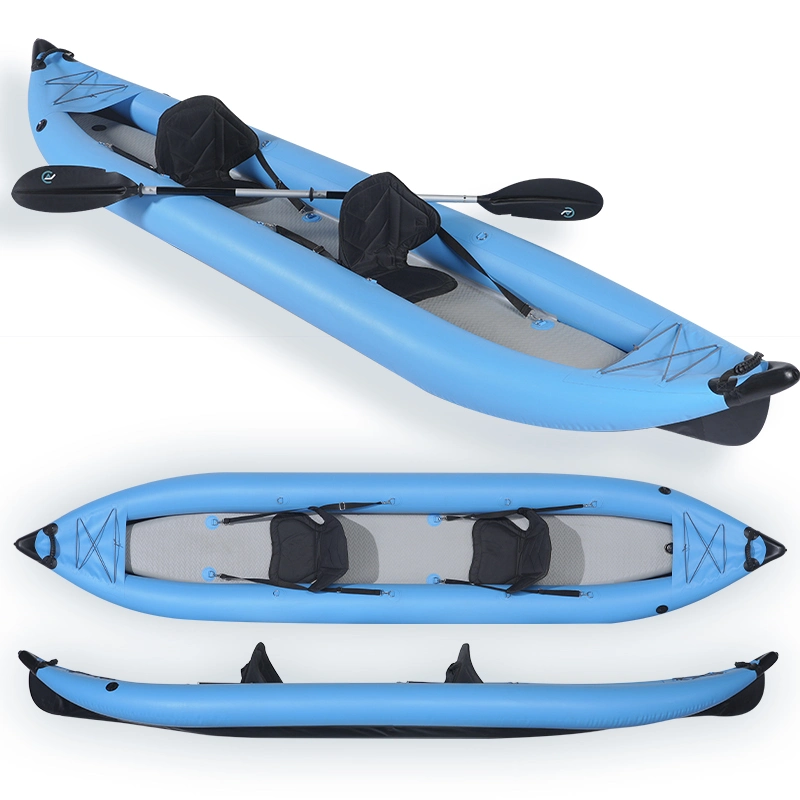 Comercio al por mayor Drop-Stitch tándem bote hinchable Kayak kayak inflable para 2 personas