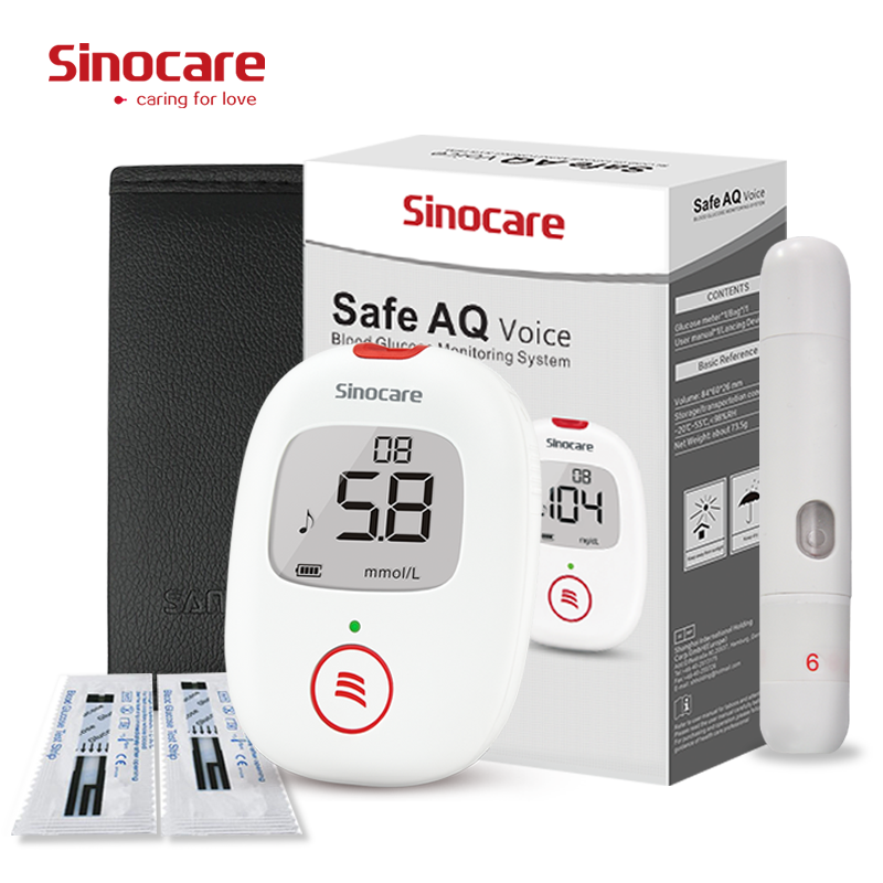 Sinocare Diabetes Meter glycémie glycémie moniteur de glycémie pour diabétiques Glucometro Capteur de glucomètre Portatil