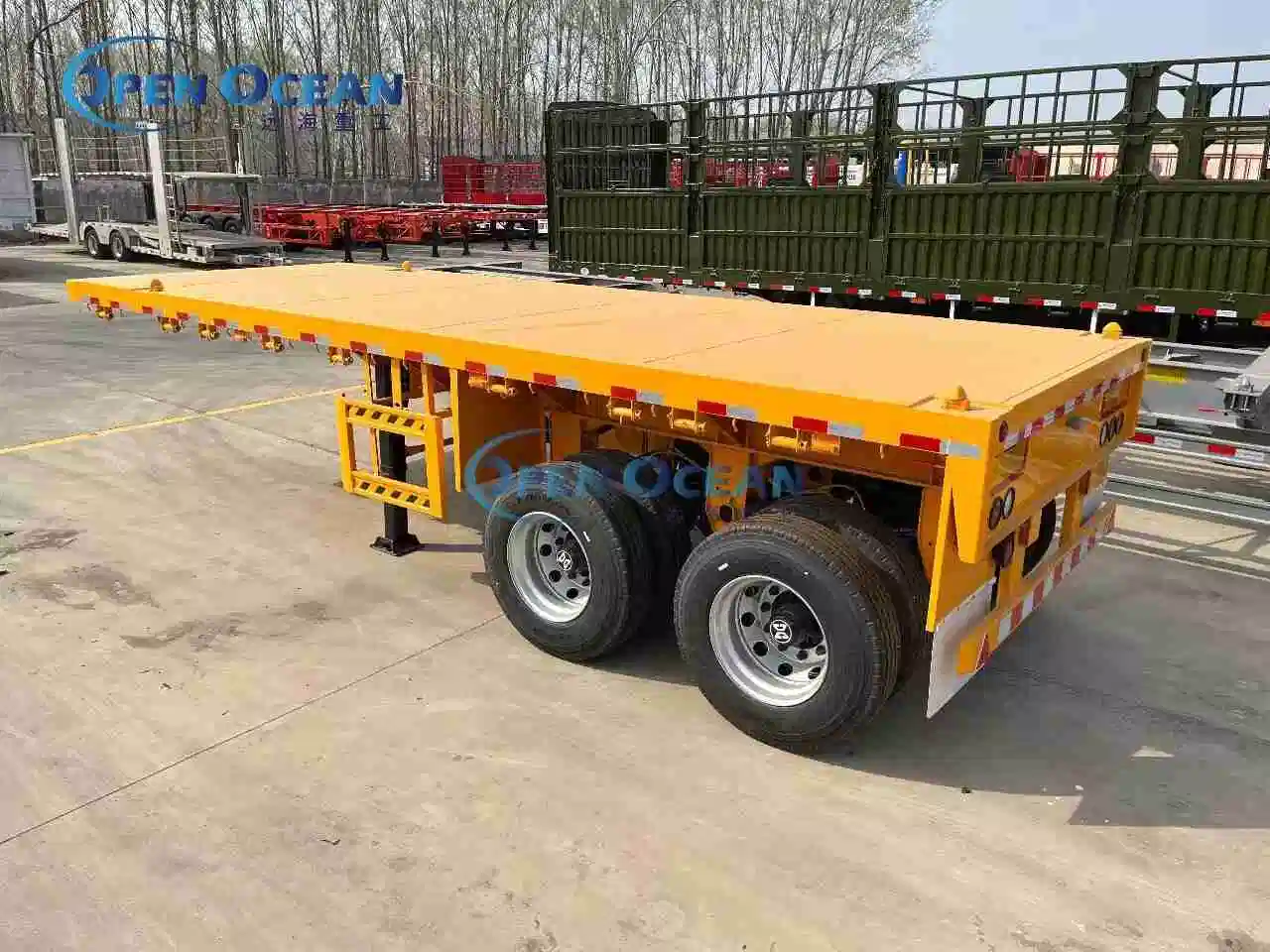 Top Selling 3axle 20ft 40ft Container Transportation Flatbed Semi Trailer for Sale