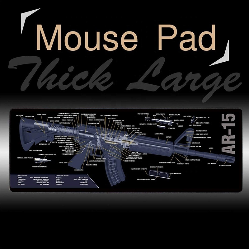 High quality/High cost performance Customized Gun Weapon Full Printed Design XXL Extended Large Keyboard Gaming Mouse Pad