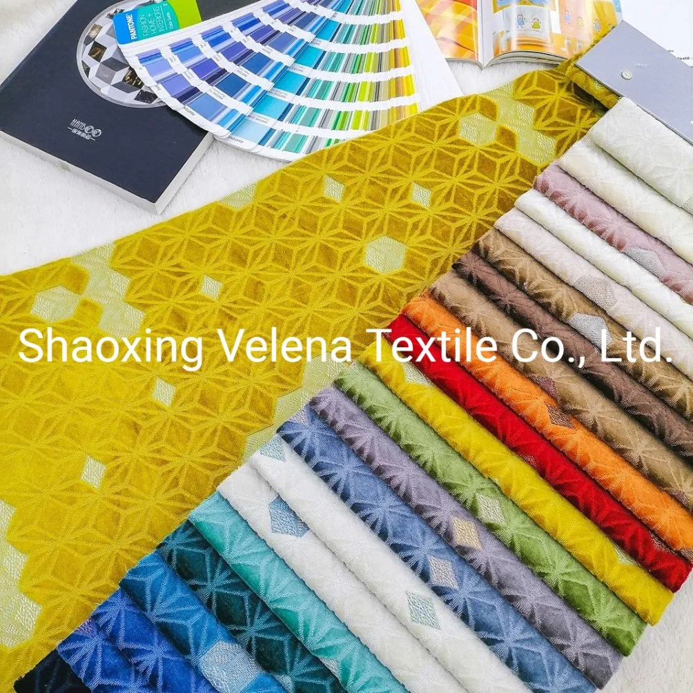 Fashion Design Polyester Velvet Woven Jacquard Furniture Home Textile Fabric