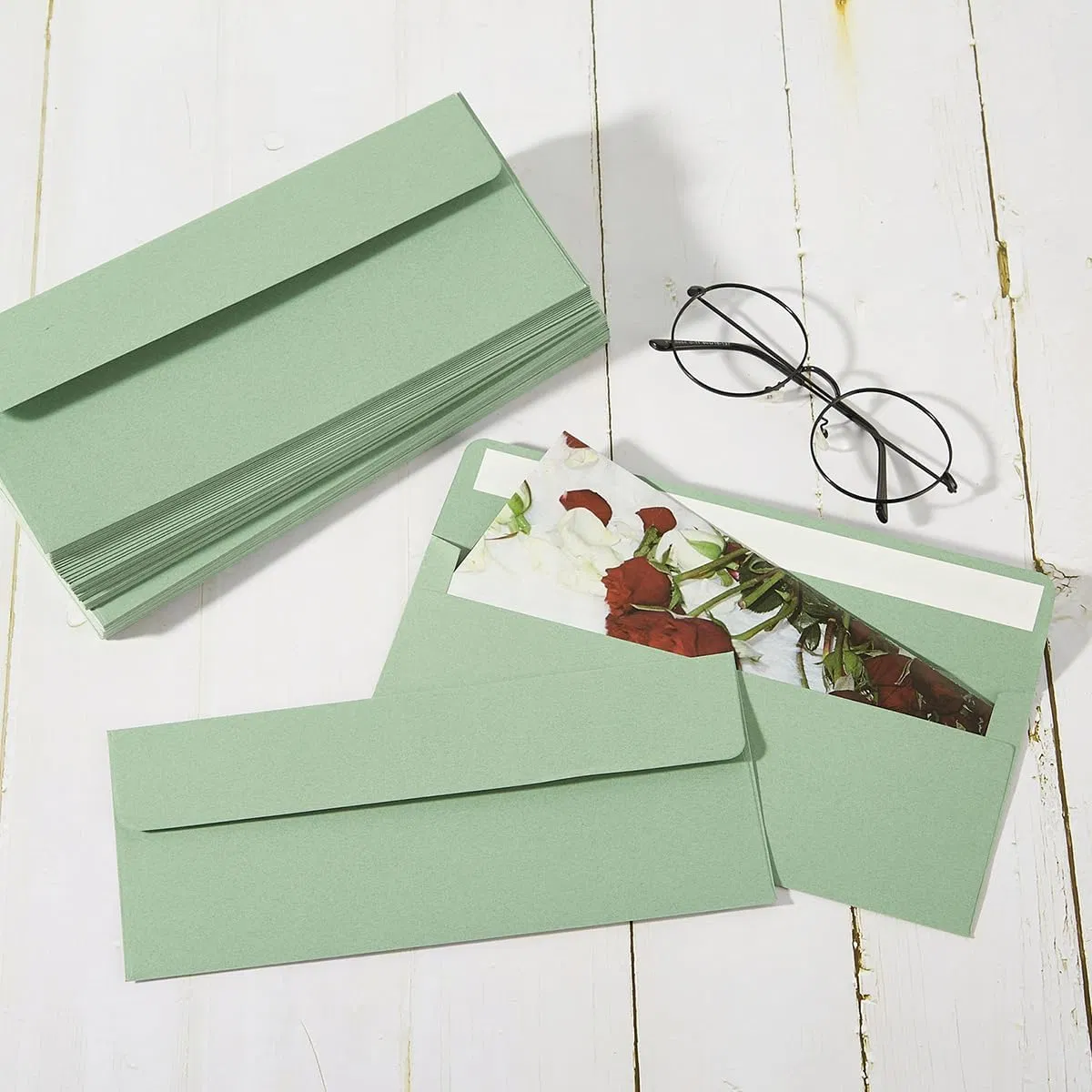 100 Pack Sage Green #10 Business Envelopes Self Seal Standard Envelopes for Office Checks, Business, Letter Mailing Invoices, 4.13 X 9.49 Inches