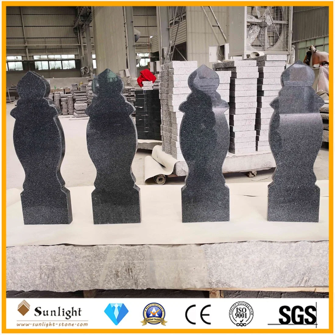 China Headstone Producer Supply Style 654/603 Granite Monument Headstone for Moslem