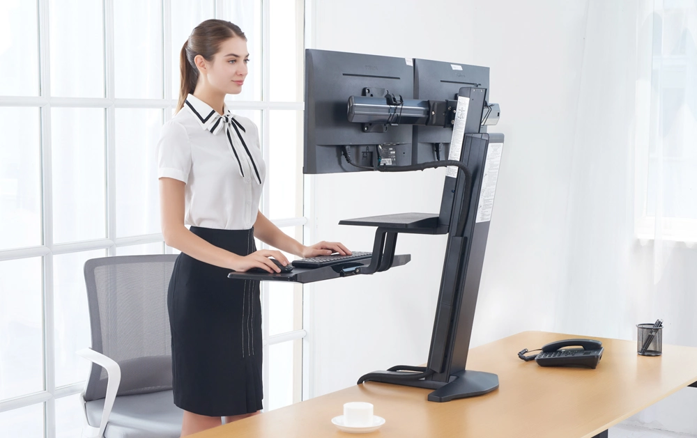 Sit-Stand Workstation Dual Monitor Mount for 22-27 Inch