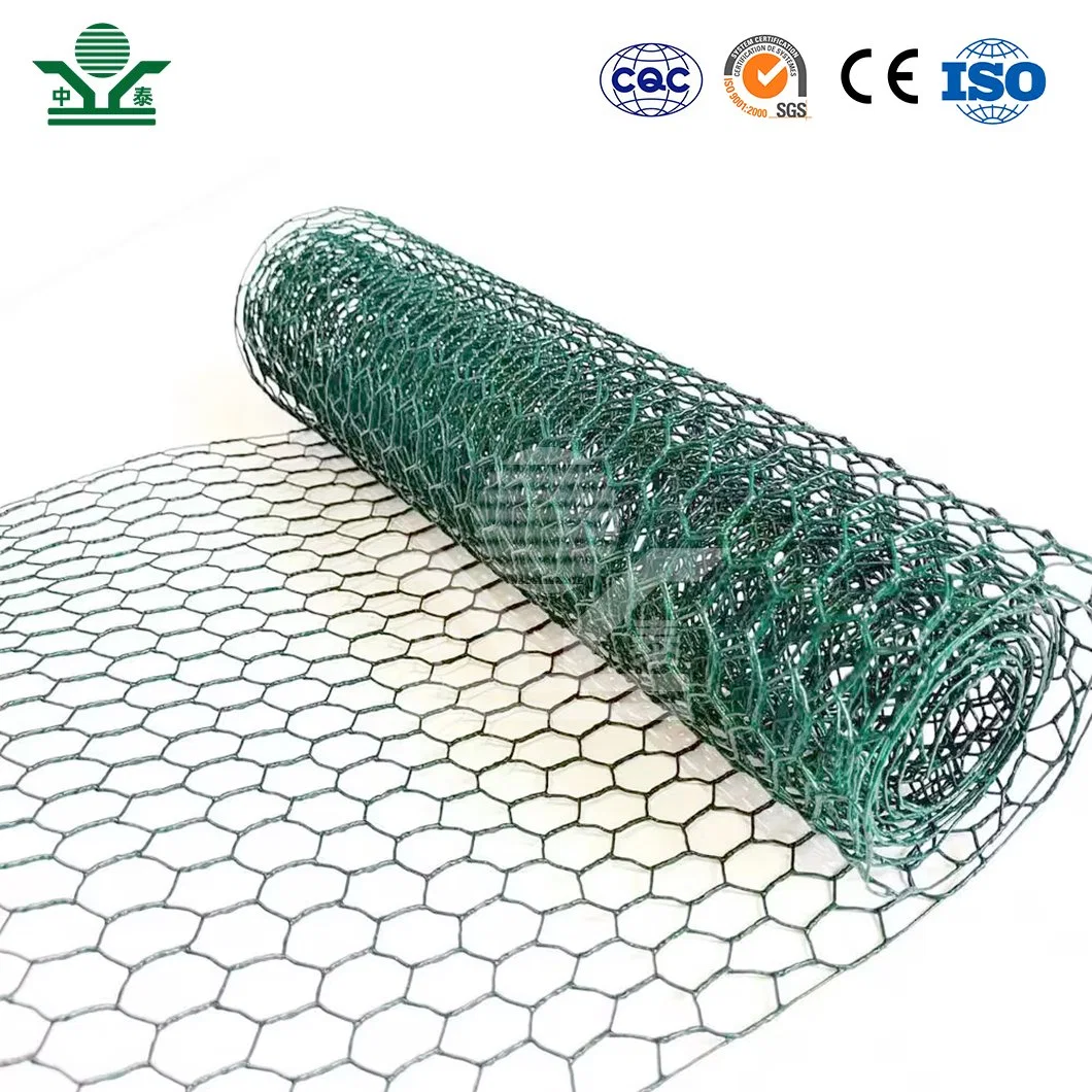 Zhongtai Hexagonal Netting China Wholesale/Supplierrs 0.5-1.5mm Wire Gauge Green Plastic Chicken Wire Mesh Used for Coated Hog Wire Fencing