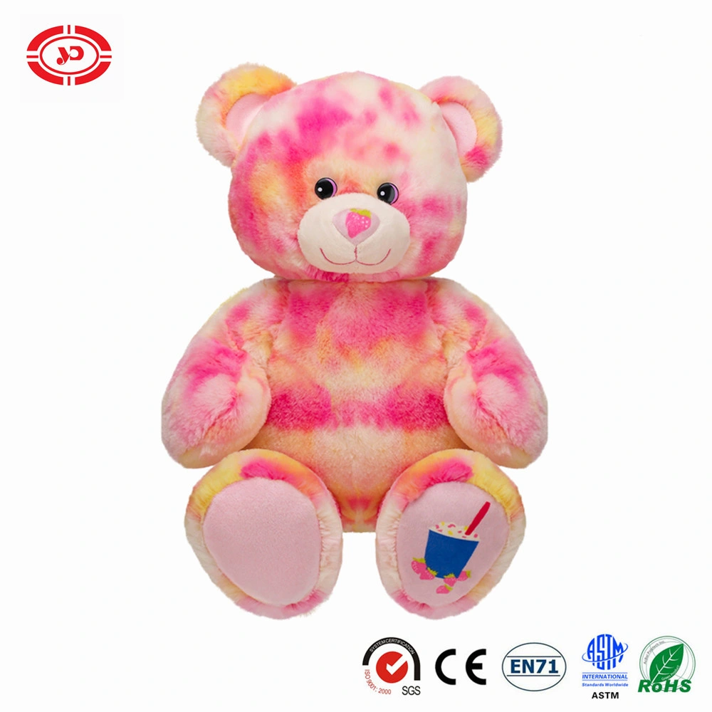 Christmas Printed Fabric Plush Sitting Animal Soft Teddy Bear Toy