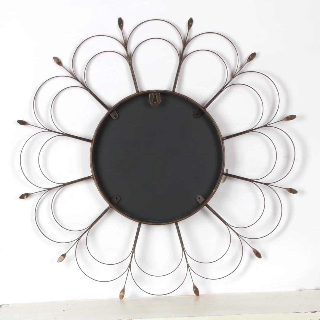 Flower Iron Cooper Color Aluminium Wall Mirror