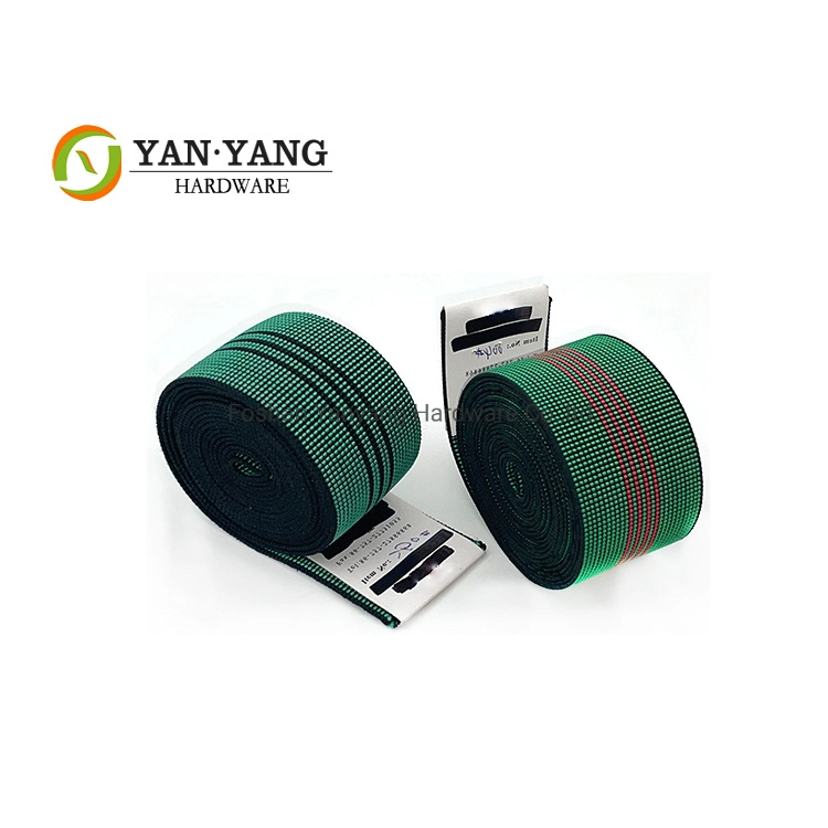 Durable Furniture Accessory Sofa Tension Belt 5cm Elastic Webbing in Green Color