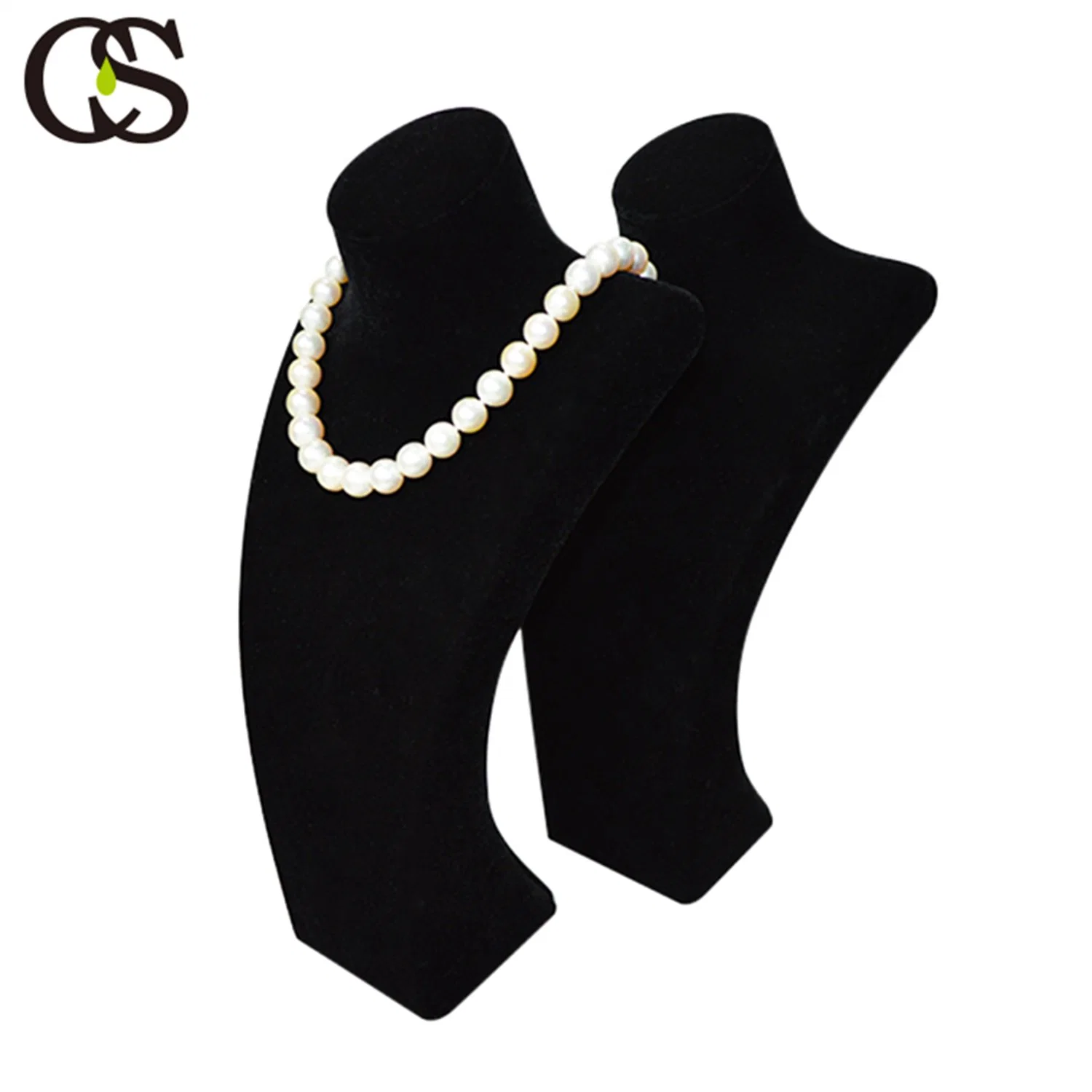 High End Durable MDF Black Velvet Display Bust for Necklace Bracelet