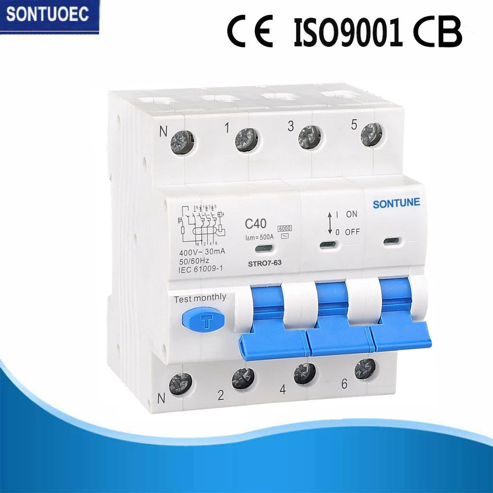 A Type Residual Current Circuit Breaker with Over Load Current Protection RCBO