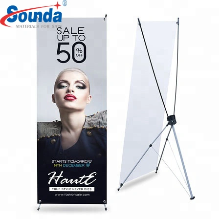 Sounda Aluminio X Banner Stand para exposiciones