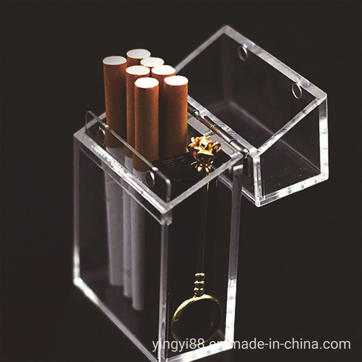 Transparent Acrylic Plexiglass Cigarette Display Box with Customized Logo