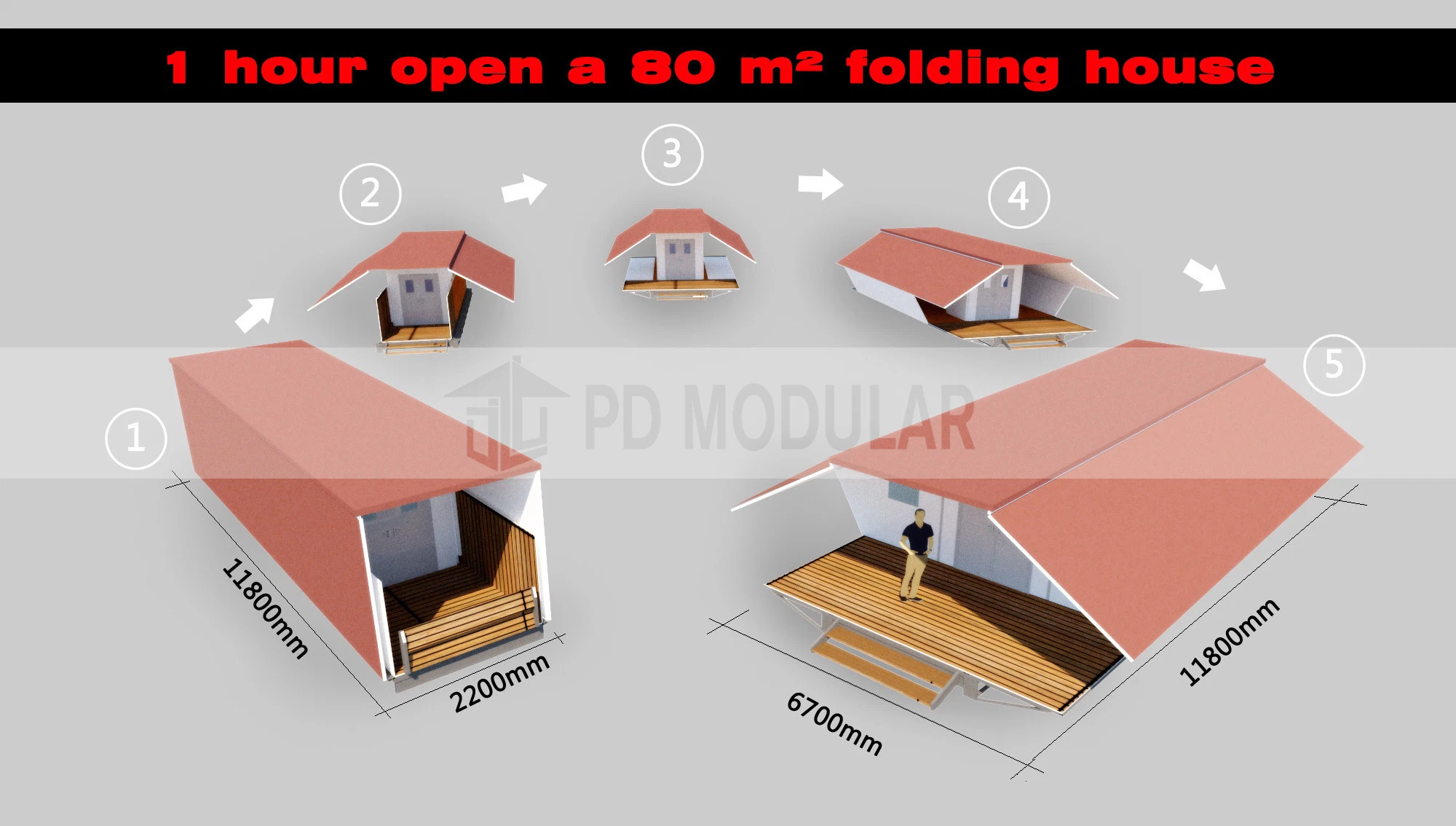 Mobile Folding Cheap Steel Frame Office Container House