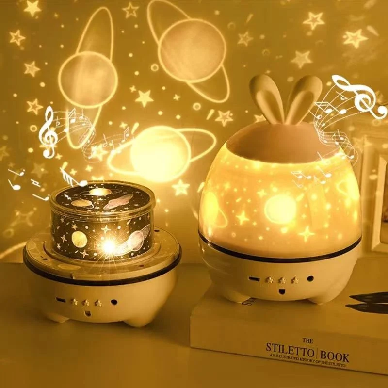 Multifunctional Star Projector Lamp Night Light for Kids with Speaker