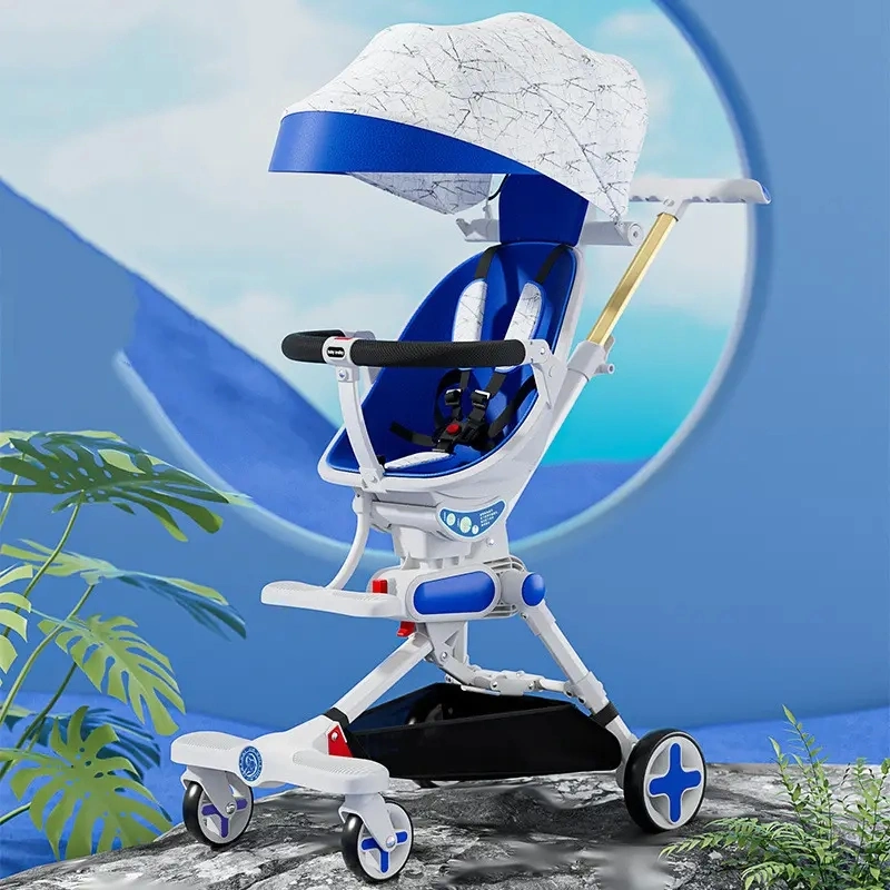 New High Landscape Baby Walker Artifact Can Sit Can Lie Baby Strollers Comfortable Eggshell Lightweight One Button Folding