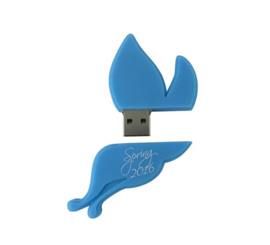 Custom USB Memory Stick, Custom 2D USB Blue Butterfly with White