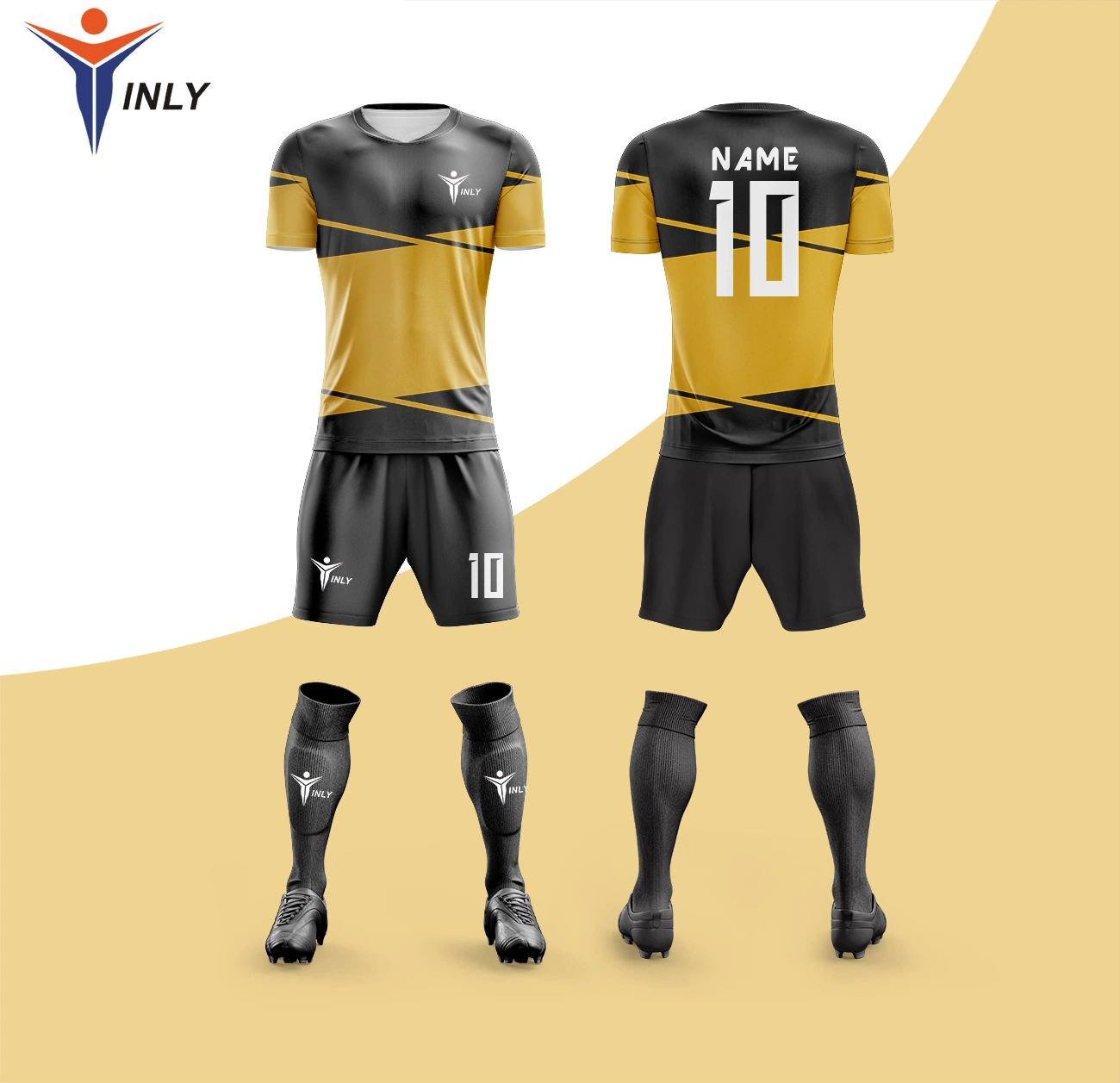 Camisola de futebol Factory Custom Football Jersey Team uniforme com logótipo Nome