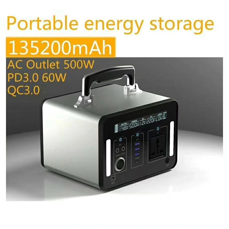 Fonte de alimentação solar portátil de 500 W com CA de 110 V 220 V. Backup de emergência em casa USB DC da Estação do gerador de reserva de lítio