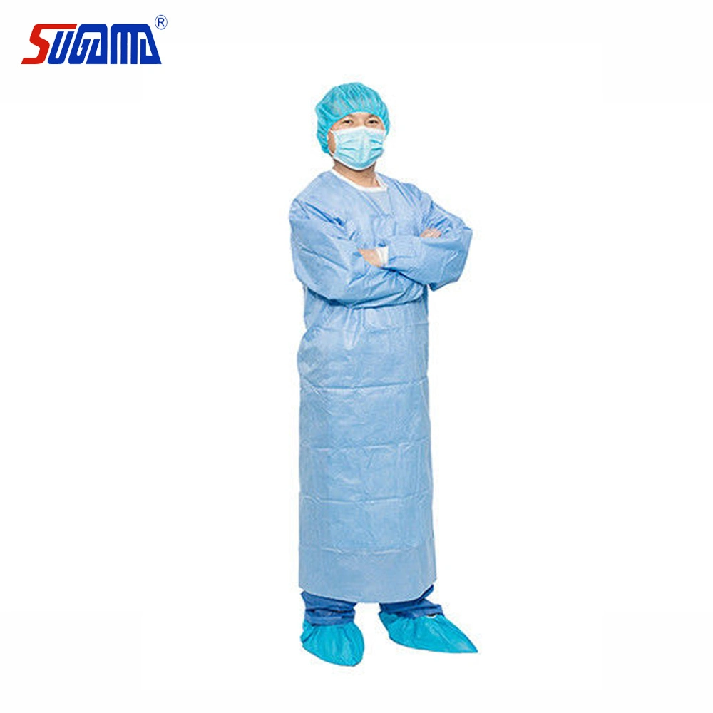 AAMI Level 2 Factory Directly Protective PP PE 40GSM Laminated Surgical Waterproof Disposable Isolation Gown