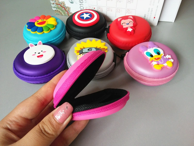 Hot Selling Portable Cartoon Zipper Coin Bag/Earphone Bag/Coin Purse