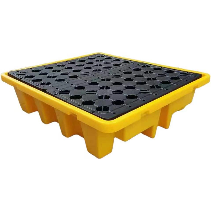 4 Drums 260L 4way Entry HDPE Acid Resistant Plastic Anti Spill Pallet