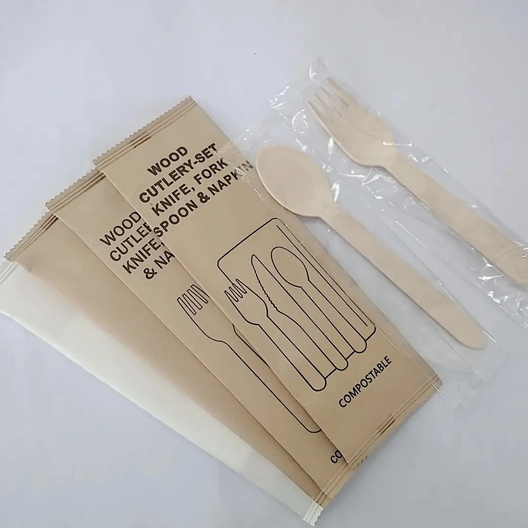 2022 Cheap Disposable Cutlery, Fork and Spoon Environmentally Degradable Tableware