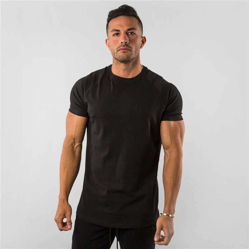 Lässiges einfarbiges Herren-T-Shirt aus 100% Baumwolle Loose Sport Kurzarm Super Größe Kann Großhandel Angepasst Werden