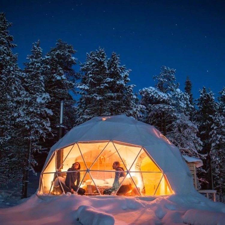 6m de diámetro de la casa Domo Igloo Glamping invierno tienda