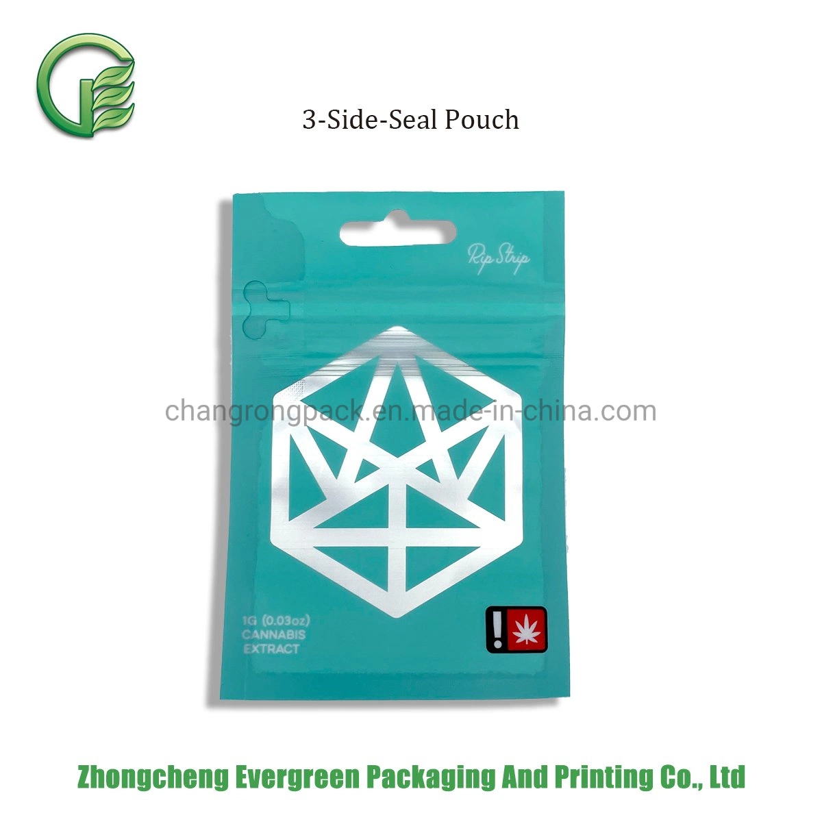 Ziplock Foil Sachet Powder Tobacco Packaging Small 3 Side Seal 3ss Pouches