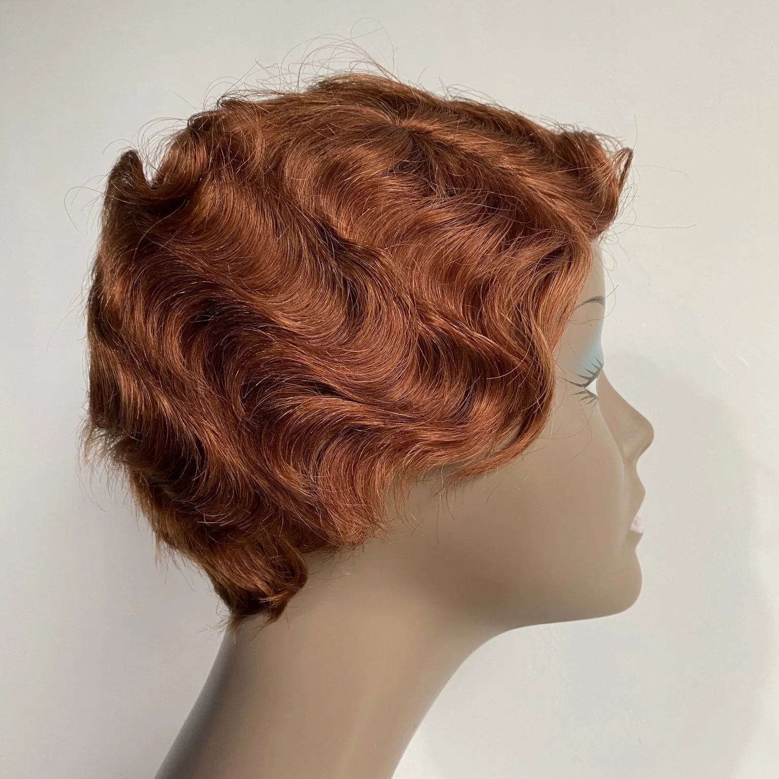 Cheap Short Human Hair Wig for Women Brazilian Natural Hair Full Machine Wigs Finger Curl Wave Wig