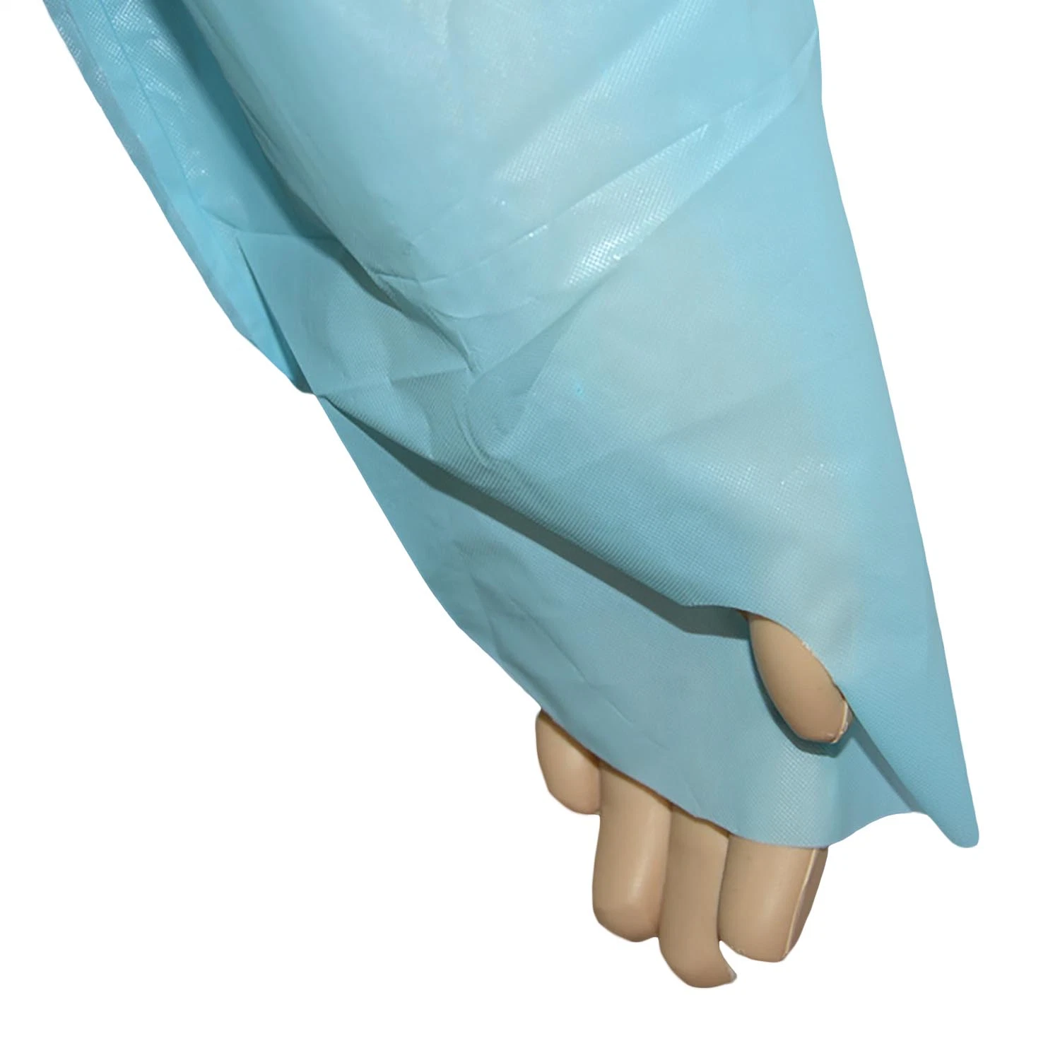 Médicos del Hospital desechable impermeable impermeable de aislamiento de la operación de cirugía El cirujano de Cirugía examen CPE vestido con el pulgar Loop