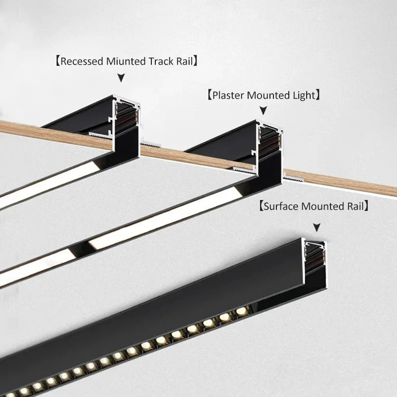 Foco magnético para escritório doméstico com grelha, pista magnética LED de 12 W. Luz