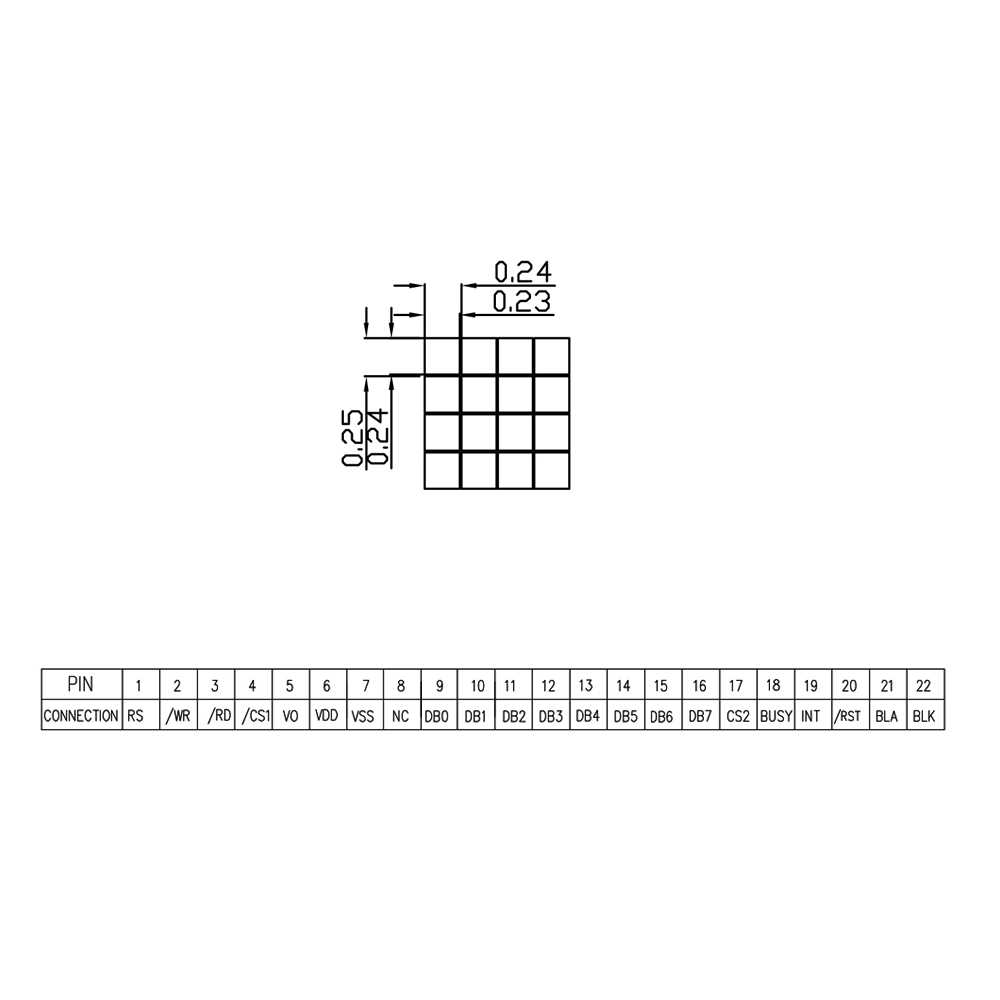 240X160 Dots Graphic Ra8822 Control Intelligent LCD Display Module