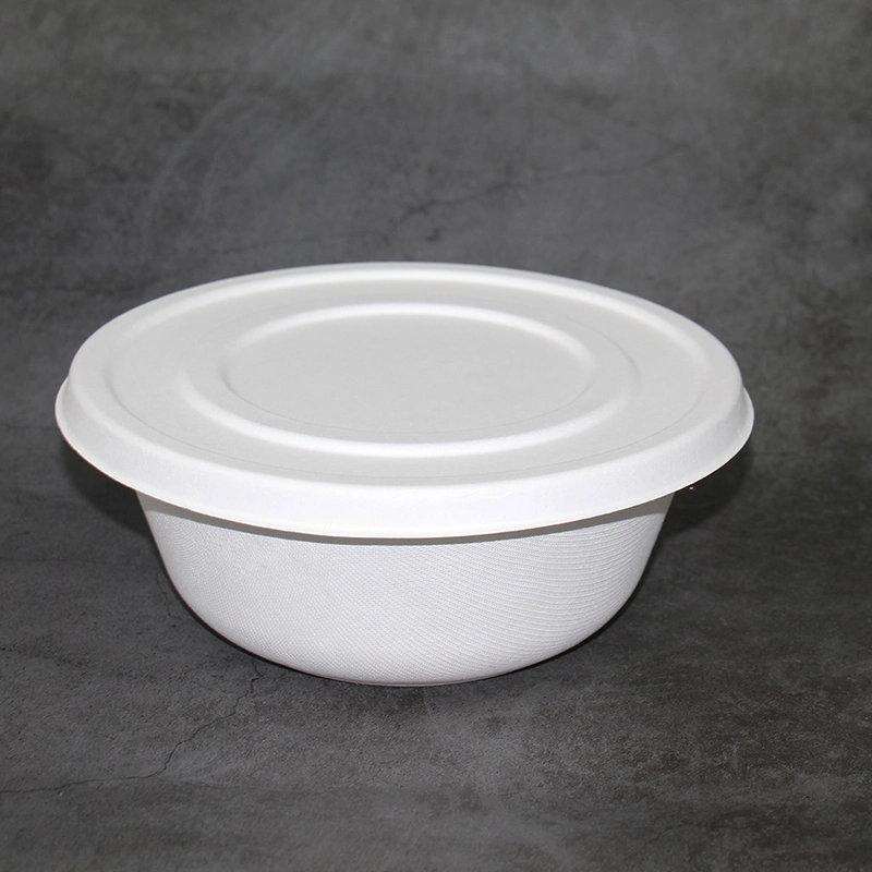 Eco Disposable Compostable 12oz 24oz 32oz 48oz Food Container with Lids Packaging Rice Soup Sugarcane Bagasse Paper Bowl