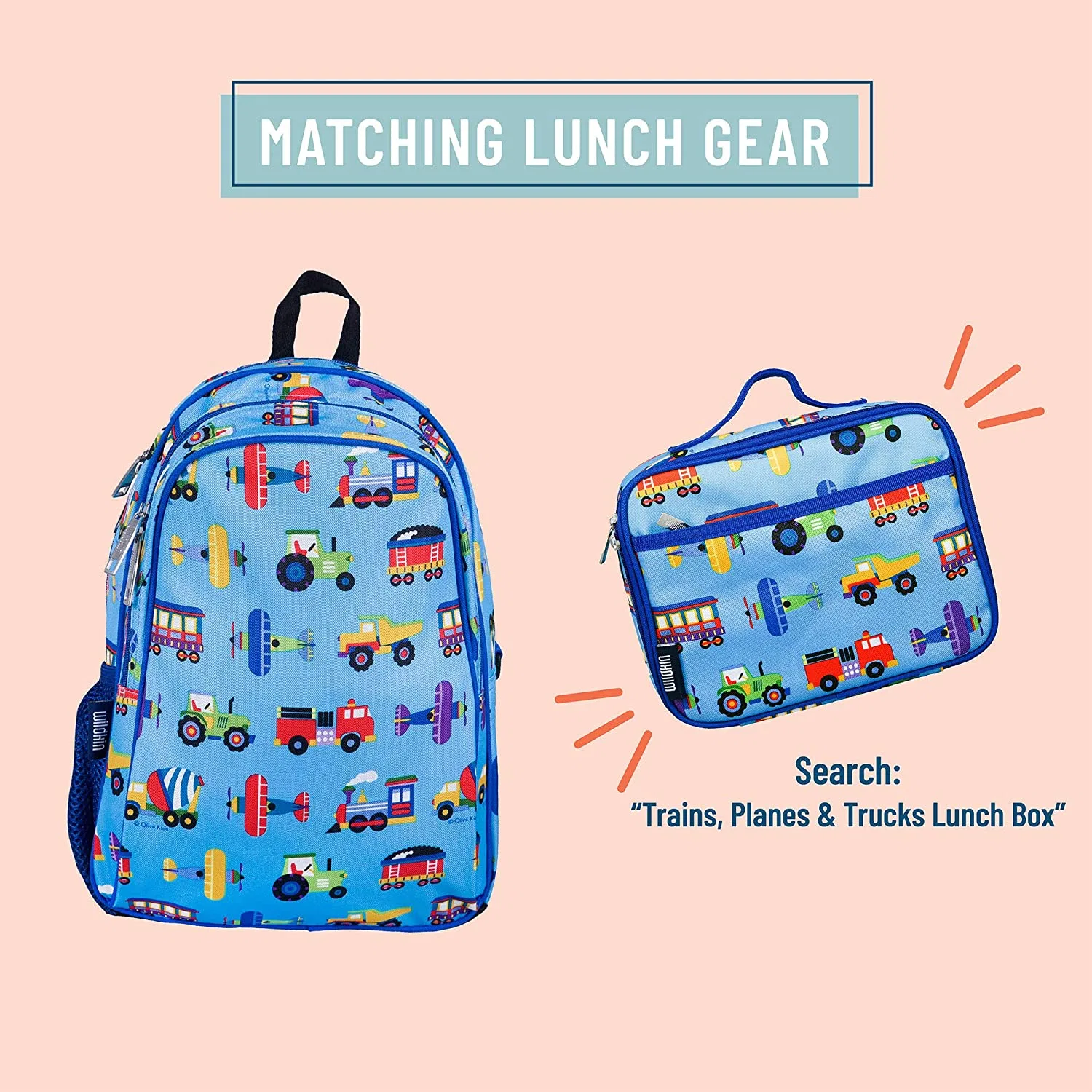 2 in 1 Student School Bag Set for Child with Matching Lunch Bag