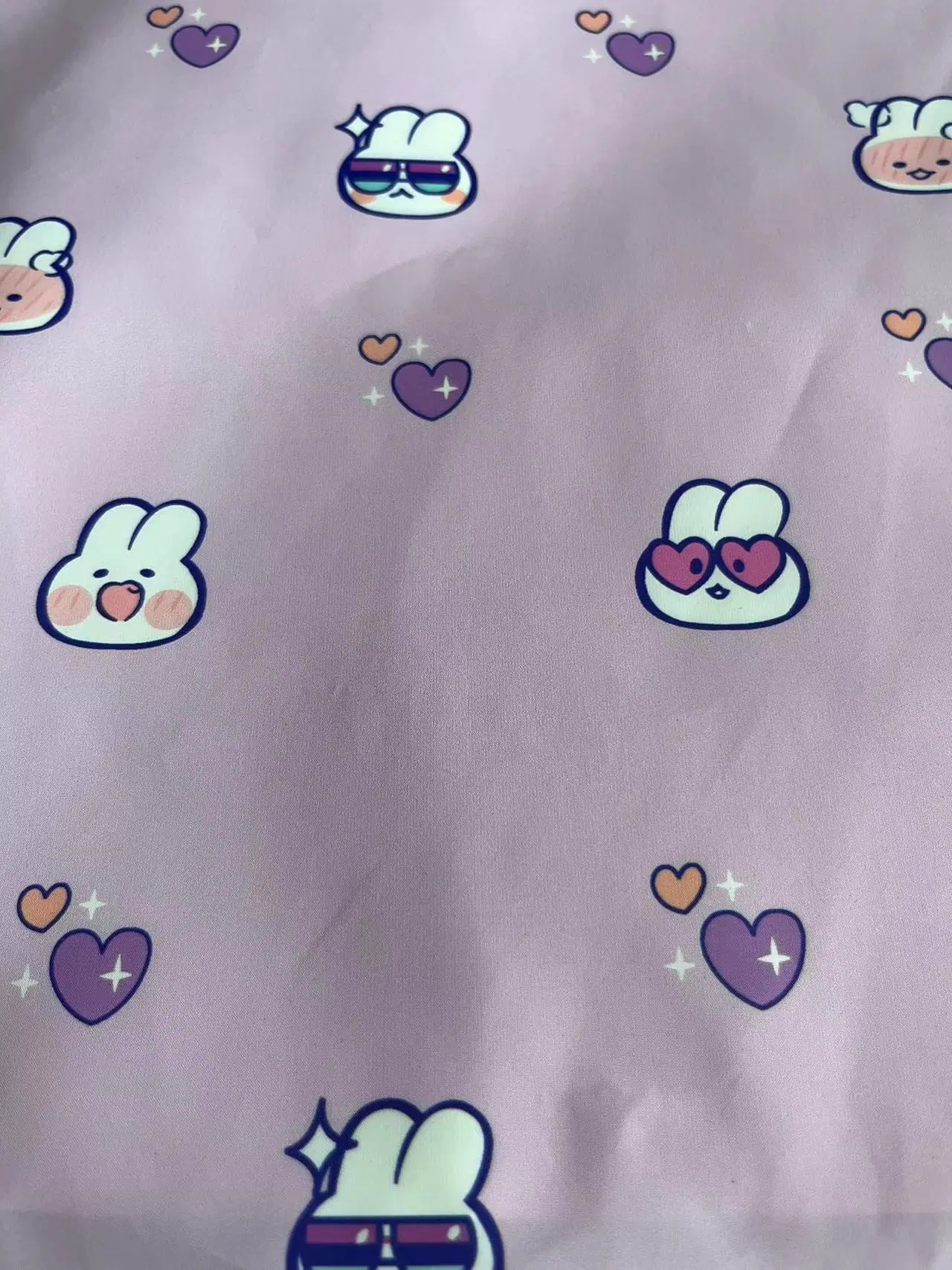 Digital Lovely Rabbit Printed Polyester Taffta Fabric for Kids