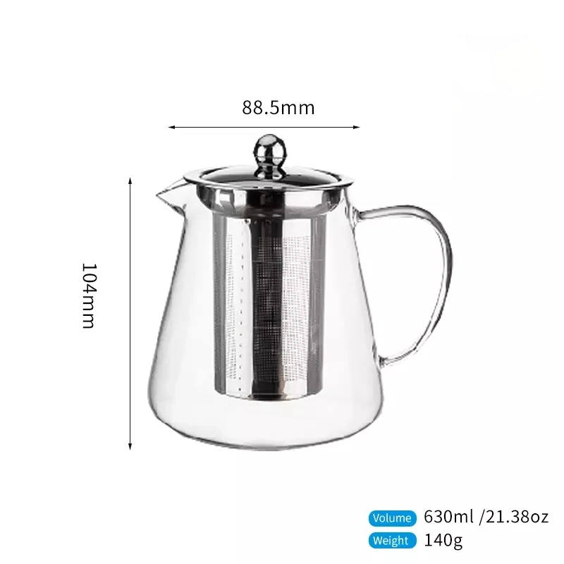 1800ml 25.4oz Beverage Carafe Juice Food Grade Glass Tea Pots with Infusers