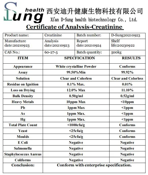 LIVER Protection Creatinine Supplements Creatinine Powder Raw Materials Creatinine