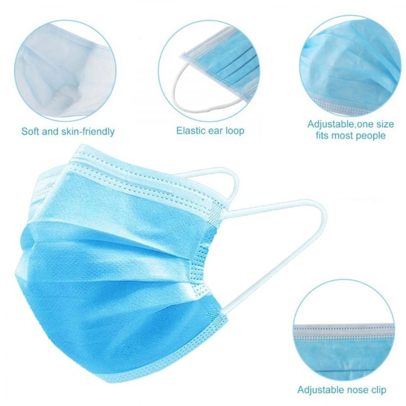 3ply Disposable Protective Blue Ear Loop Face Mask