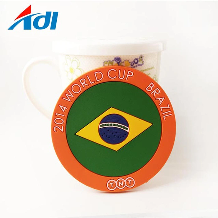 De tamaño personalizado de PVC en relieve de la Copa de silicona goma posavasos