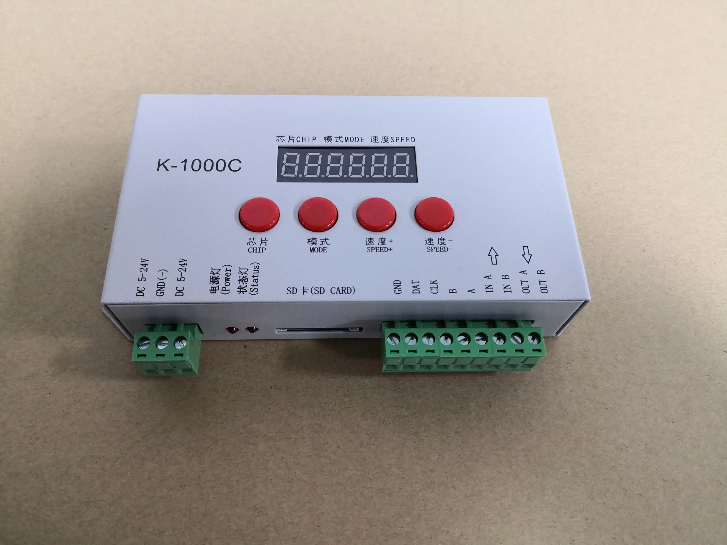 K-1000c DC5V~24V التحكم في منفذ واحد 2048 بكسل مع بطاقة SD العديد برنامج تشغيل LED للتحكم في أنواع IC